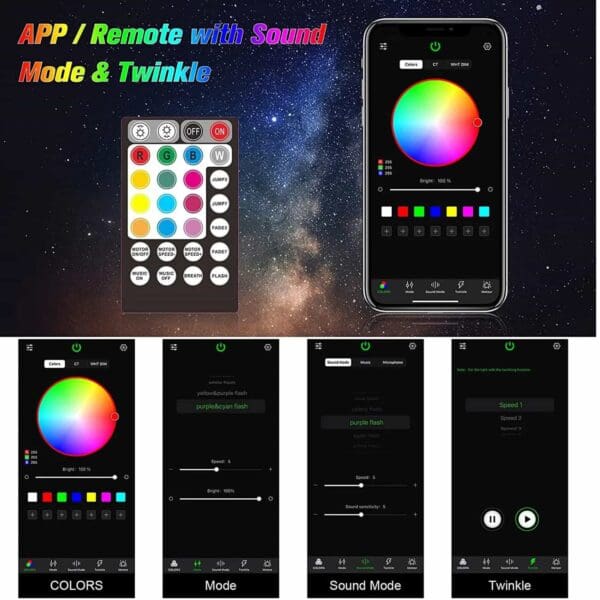 Remote Control for Fiber Lighting in Phone App